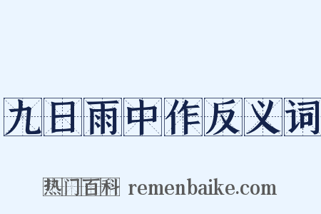 九日雨中作反义词是什么意思的图片